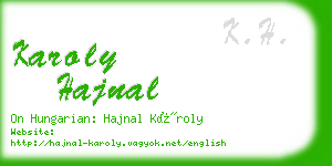 karoly hajnal business card